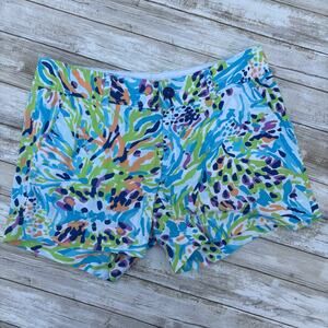 Lilly Pulitzer Callahan Shorts Sea Soiree Abstract Print Blue Green White Size 4